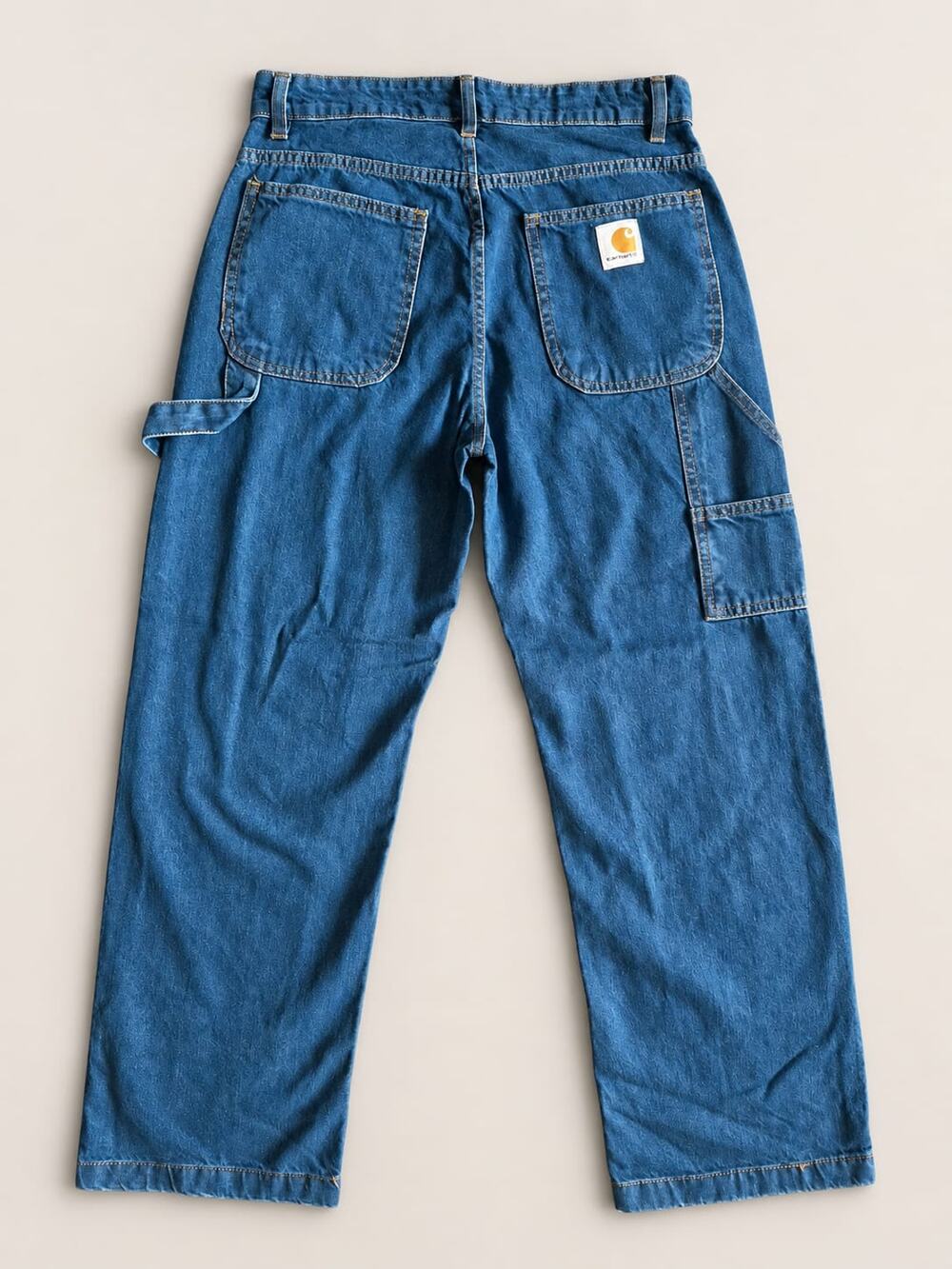 Vintage Reworked Carhartt Carpenter Jeans Double Knee Denim blue W34
